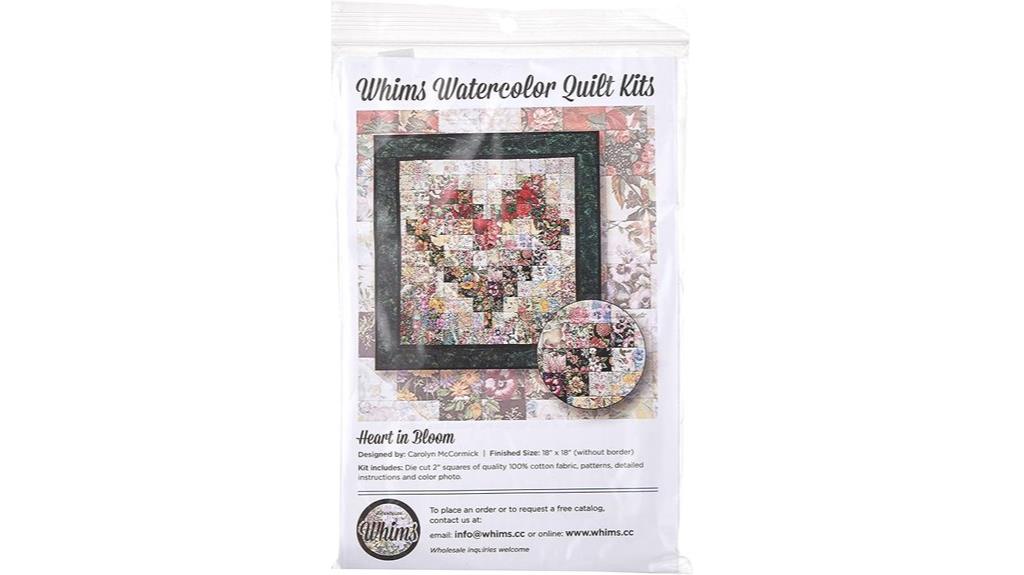 whimsical heart watercolor quilt
