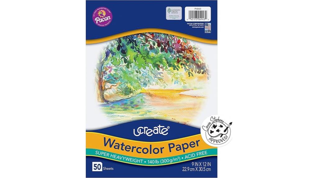 white 140 lb watercolor paper