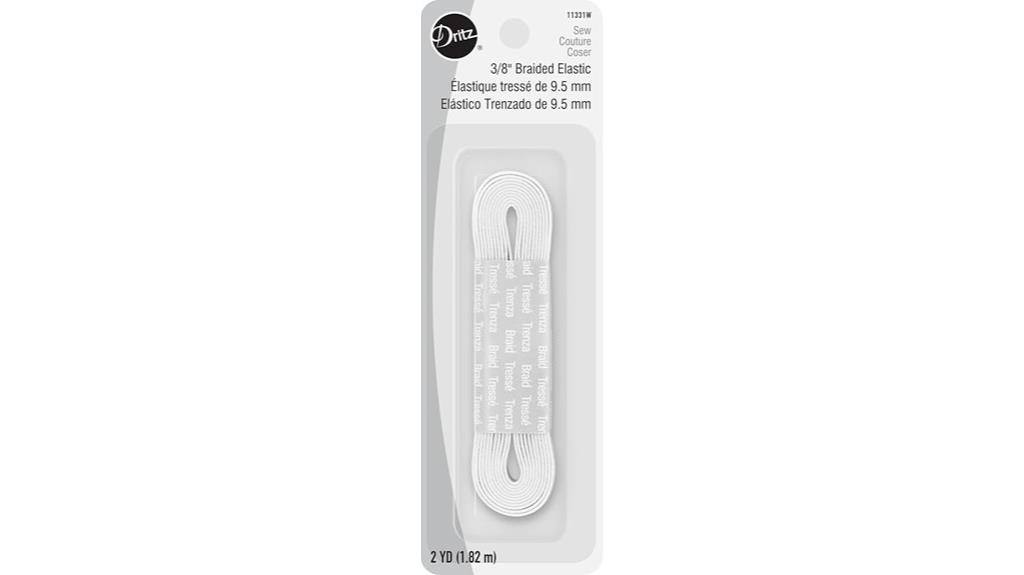 white braided elastic fabric