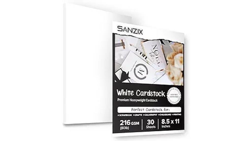 white cardstock paper sheets