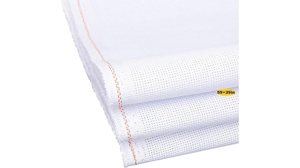 white cotton cross stitch fabric