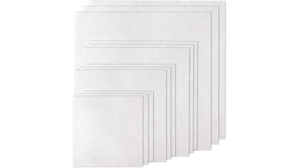 white embroidery fabric squares