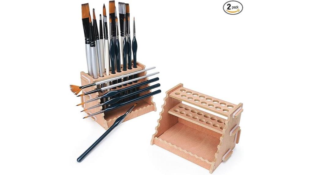 wooden brush holder storage
