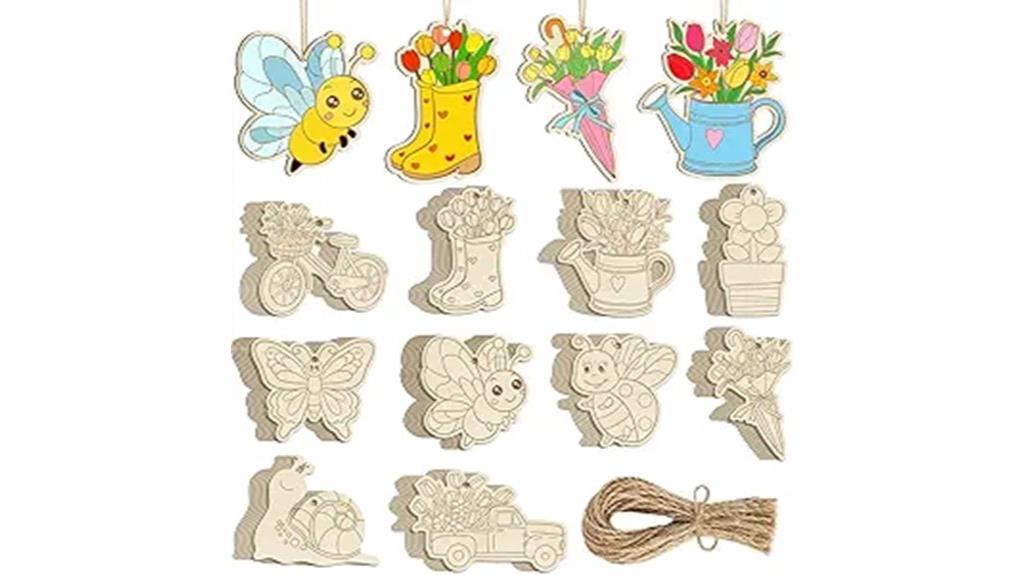 wooden craft ornament set