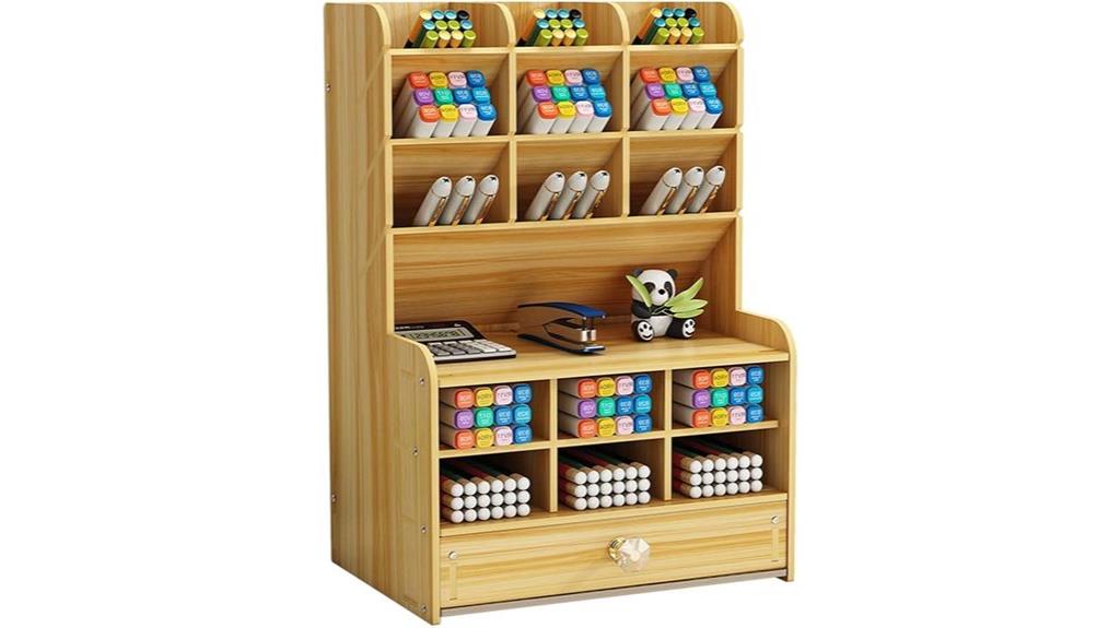 wooden desk with drawer