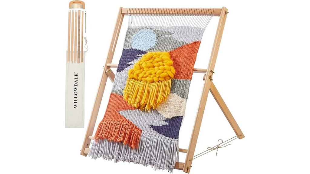 wooden loom with stand