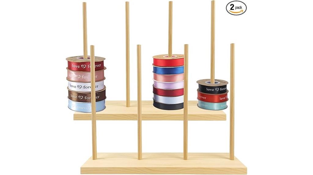 wooden ribbon spool holders