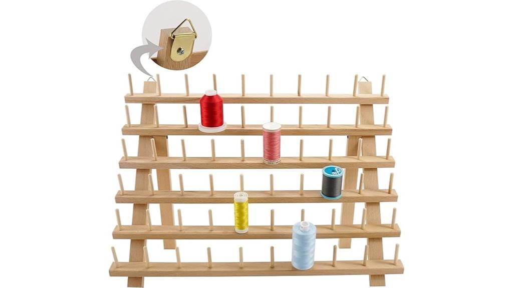 wooden spool thread organizer