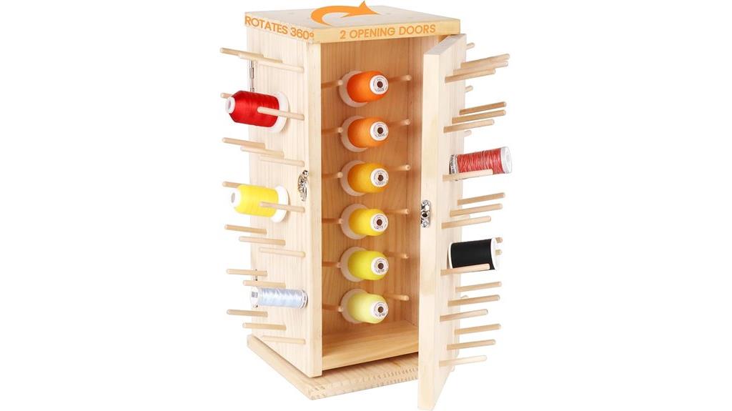 wooden spool thread rack