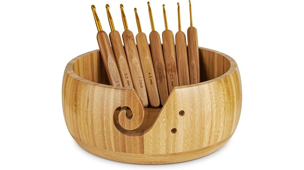 wooden yarn bowl set
