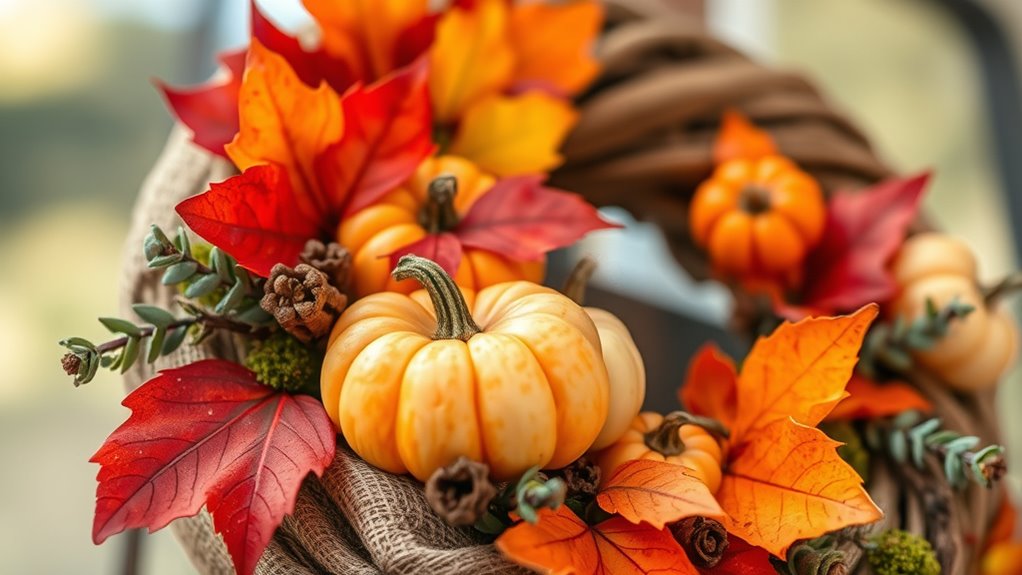 autumn colors with pumpkins