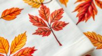 autumn leaf stamped towels