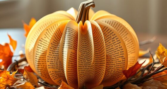 book page pumpkin decoration