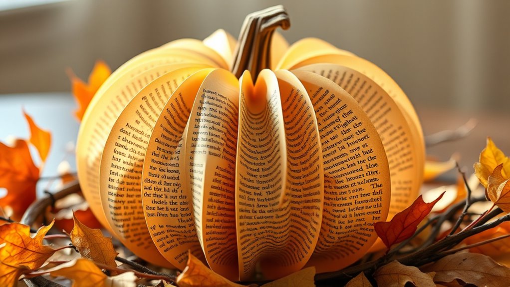 book page pumpkin decoration