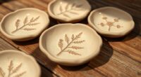 botanical imprint clay dishes