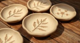 botanical imprint clay dishes