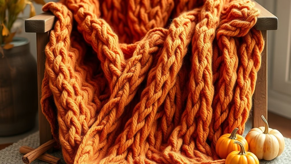 cozy fall knit blanket