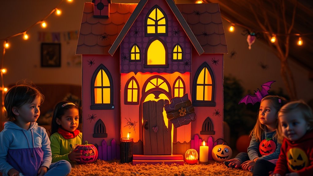 create kids haunted cardboard house