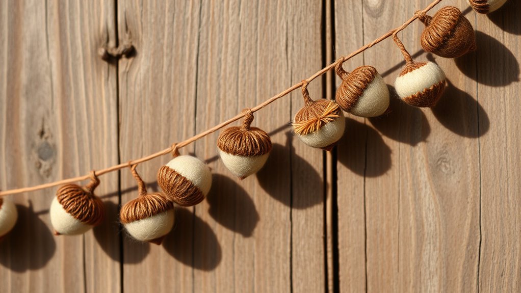 create realistic felted acorns