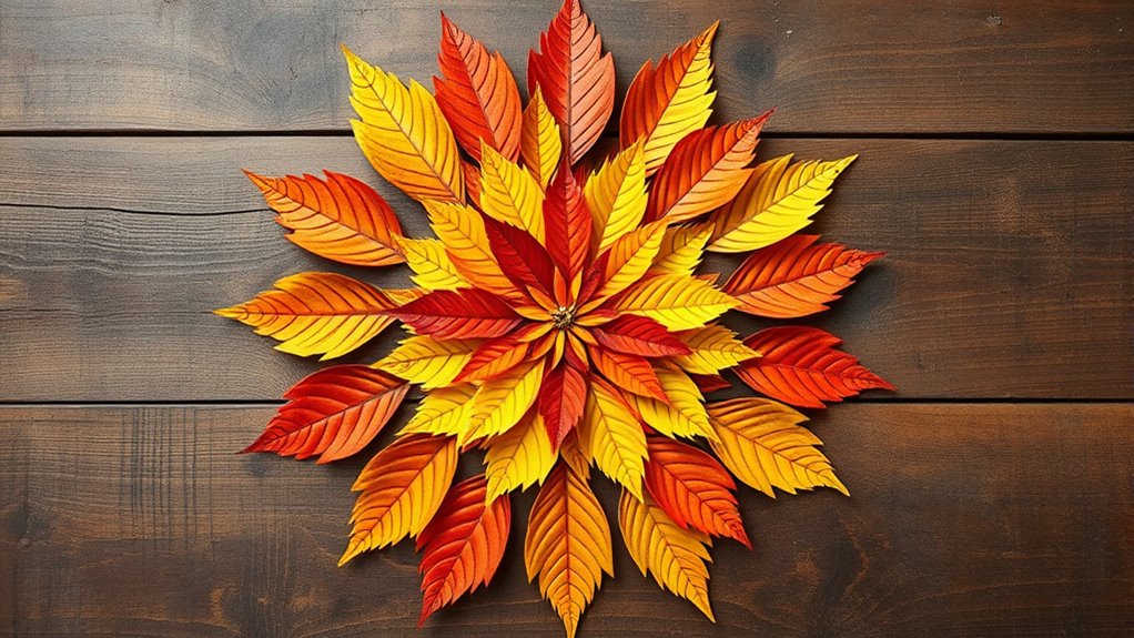 diverse colorful leaf selection