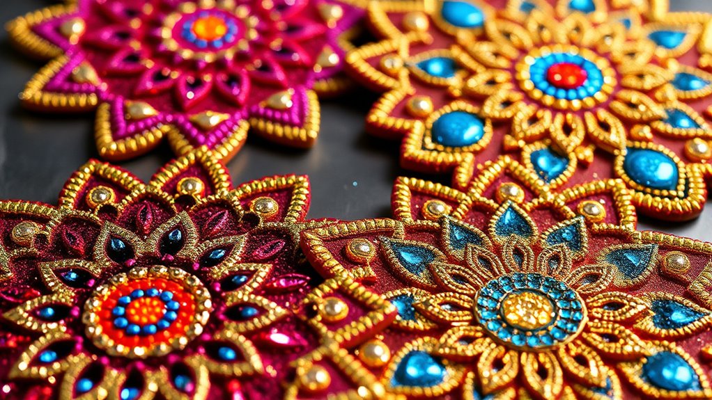 diy glitter rangoli coasters