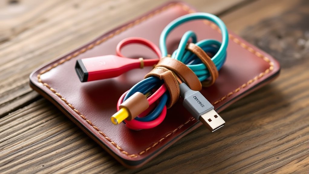 diy leather cord organizer
