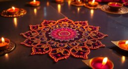 festive glitter rangoli coasters
