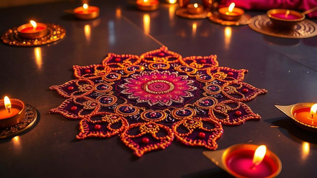 festive glitter rangoli coasters