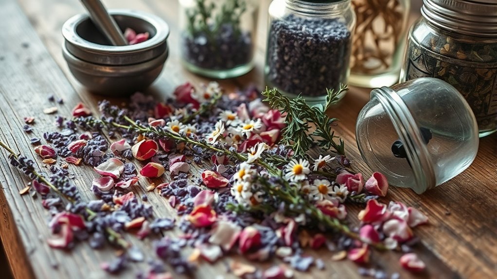 herbal crafting with dried flowers