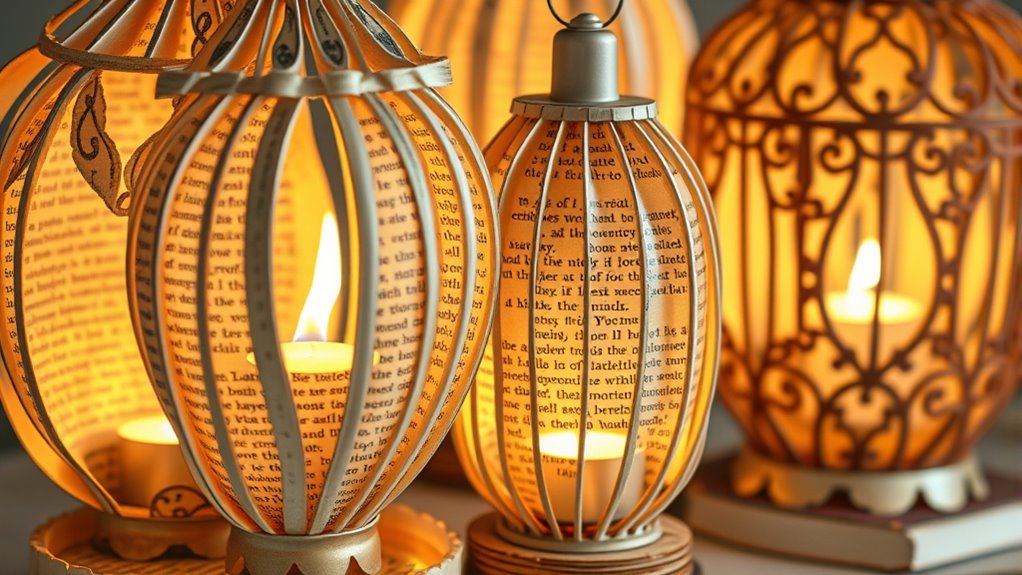 literary themed eco friendly lanterns