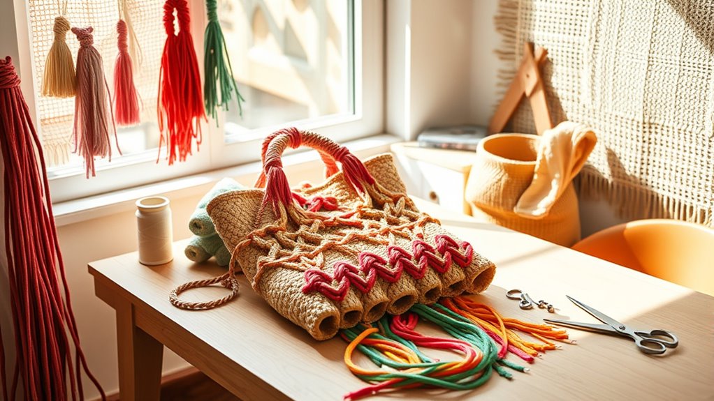 organized safe macram workspace