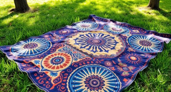 painted natural dye picnic blanket