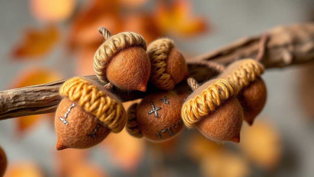 personalized textured acorn garland