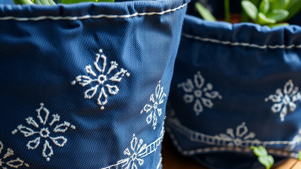 prepare denim for embroidery