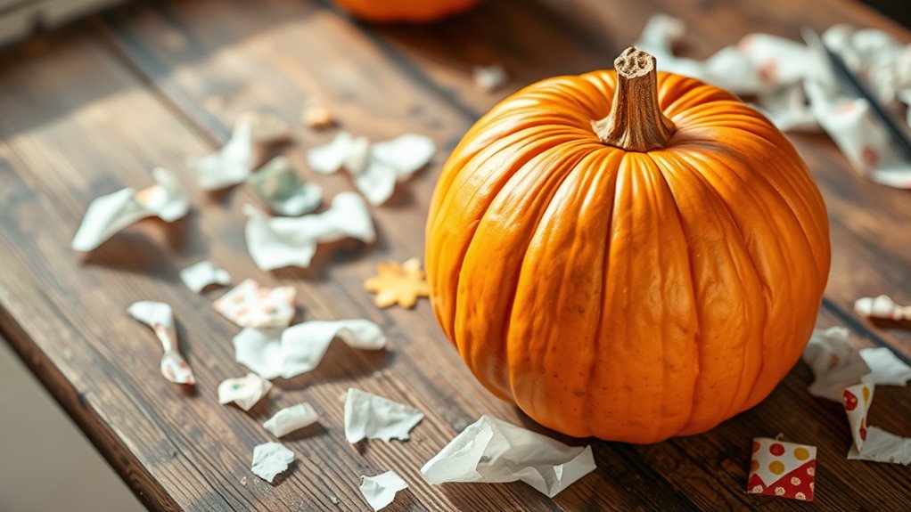 prepare pumpkin for decoupage