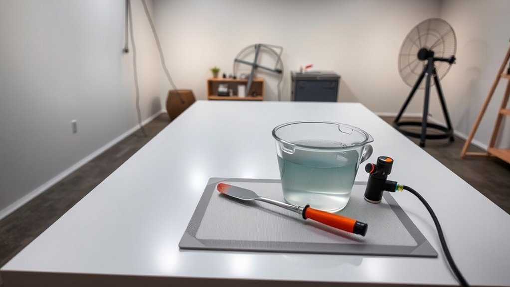 prepare workspace to minimize bubbles