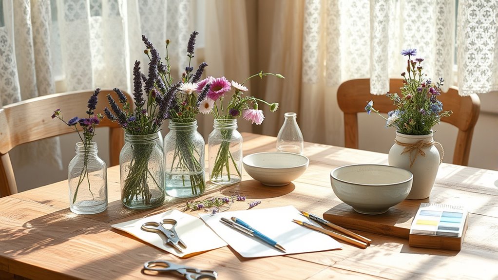 pressing flowers for personalized art