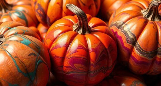 pumpkin painting pouring technique