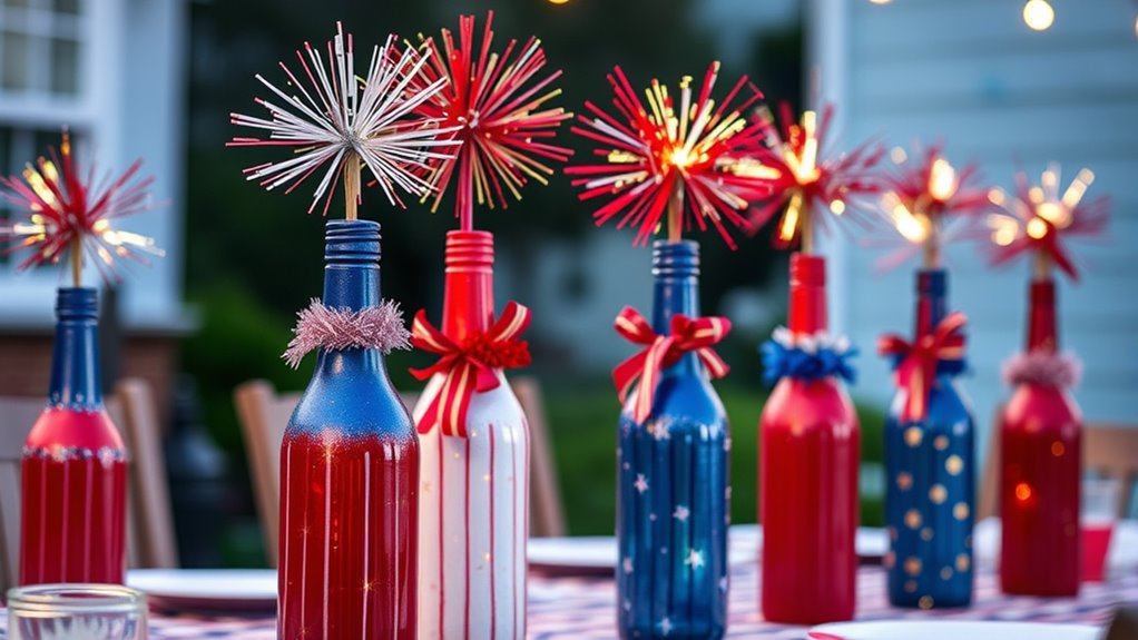 recycled bottle firecracker decorations