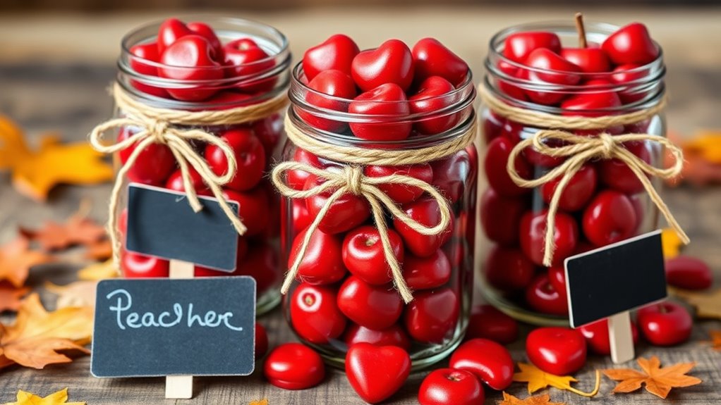 teacher appreciation apple jars