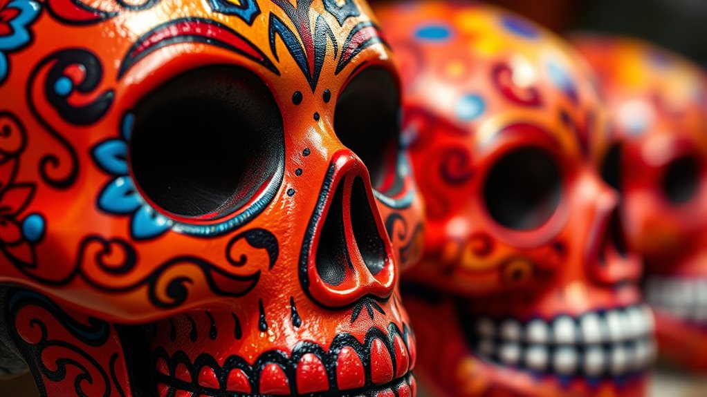 vibrant symbolic mask decorations