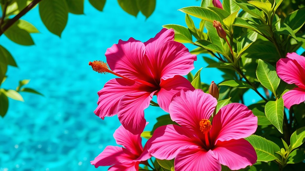 vibrant tropical beach colors