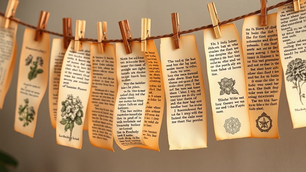 vintage book page garland