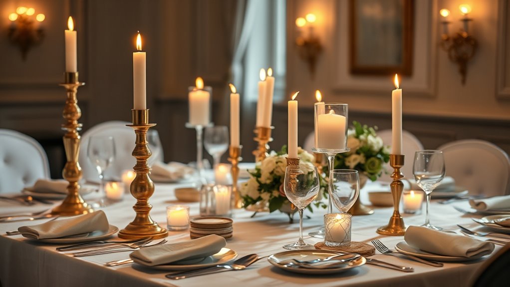 warm candlelit dining ambiance