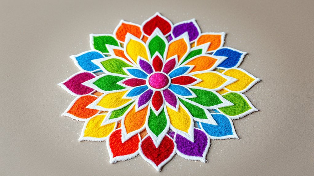 colored salt rangoli templates