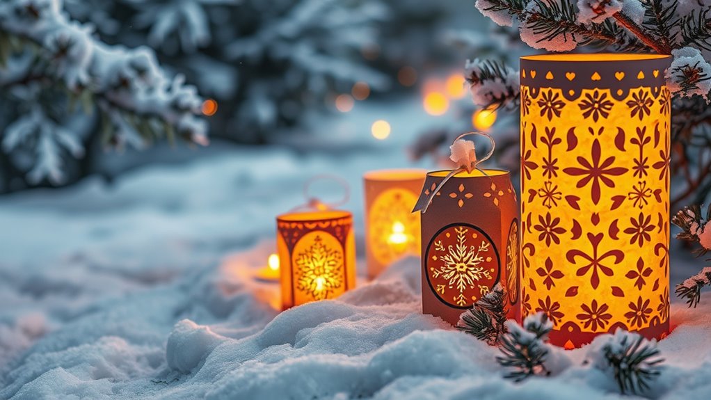 cozy winter candle holders