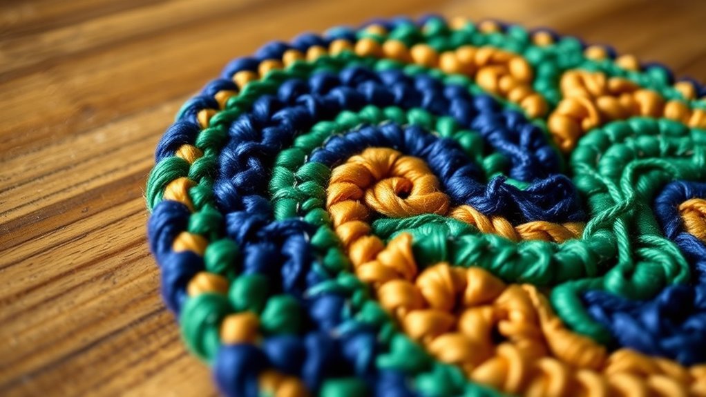 create a punch needle coaster