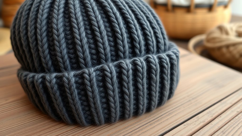 create cozy ribbed beanie
