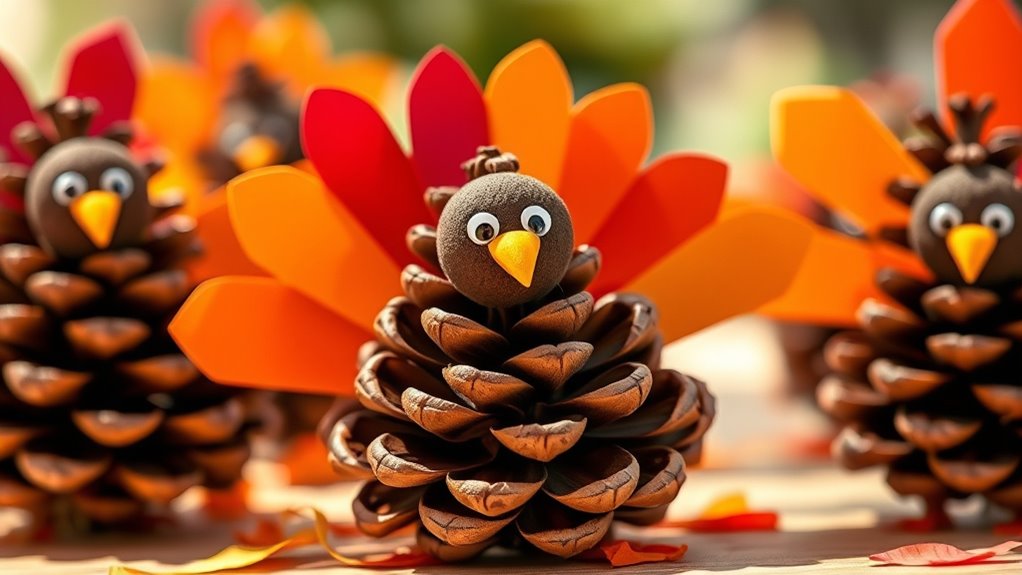 create festive nature inspired turkeys