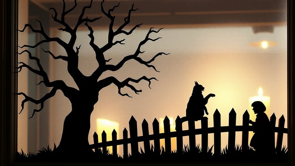 create reusable halloween window silhouettes